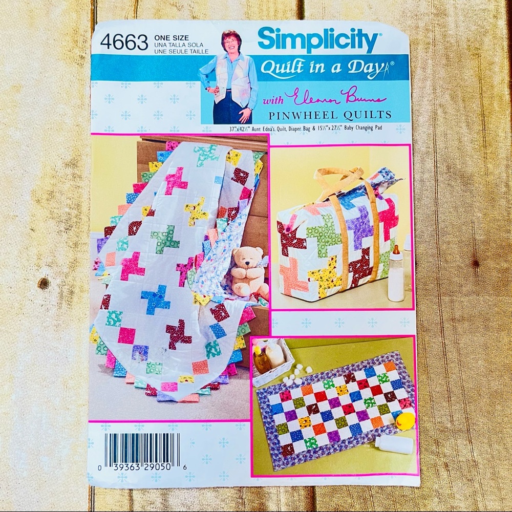 Simplicity Sewing Pattern #4663 Quilt in a Day Pinwheels